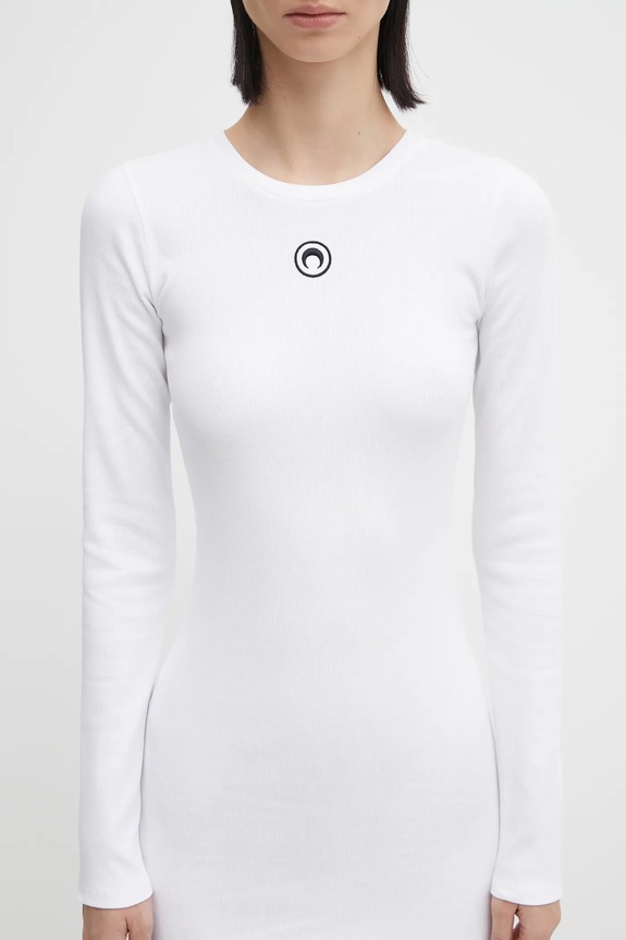 Šaty Marine Serre Moon Logo Ribbed Jersey biela WDR267ACJER0011