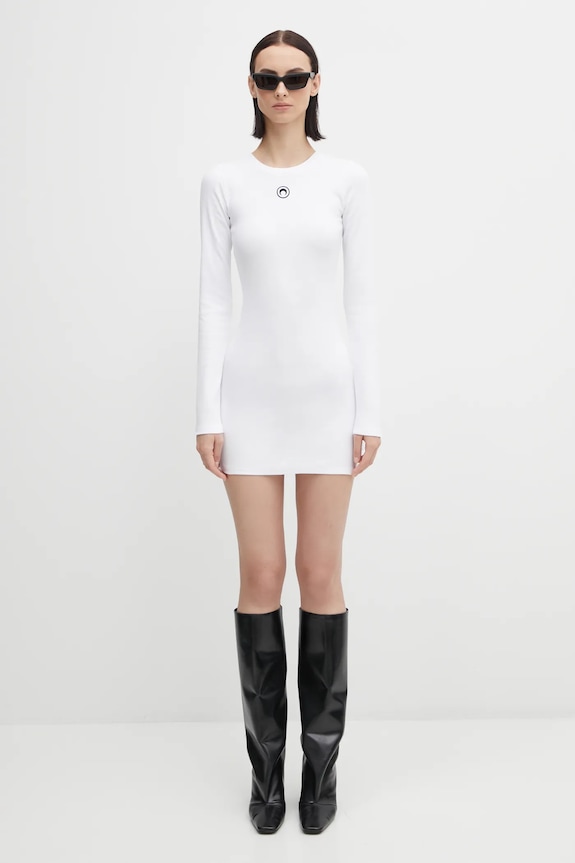 Šaty Marine Serre Moon Logo Ribbed Jersey WDR267ACJER0011