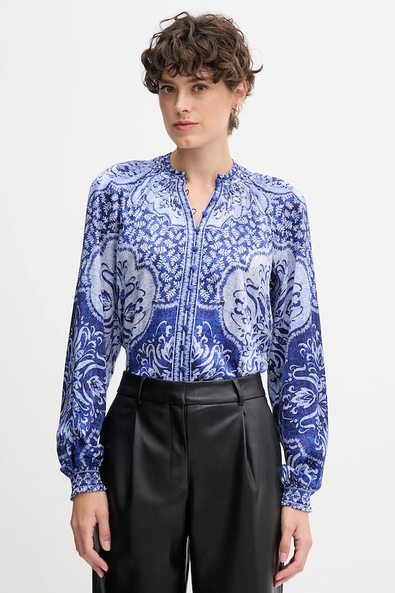 Hale BOB koszula jedwabna casual granatowy 57TL260A
