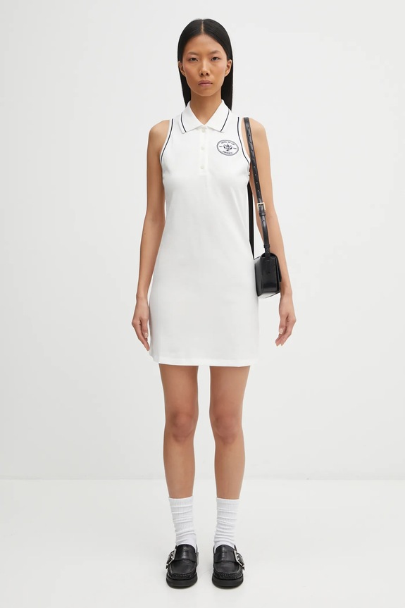 Šaty Sporty & Rich Eden Crest Pique Polo DR00760666WH50 biela