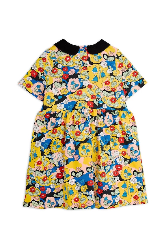 Παιδικό φόρεμα Mini Rodini Flowers 2565010000 κίτρινο AW25