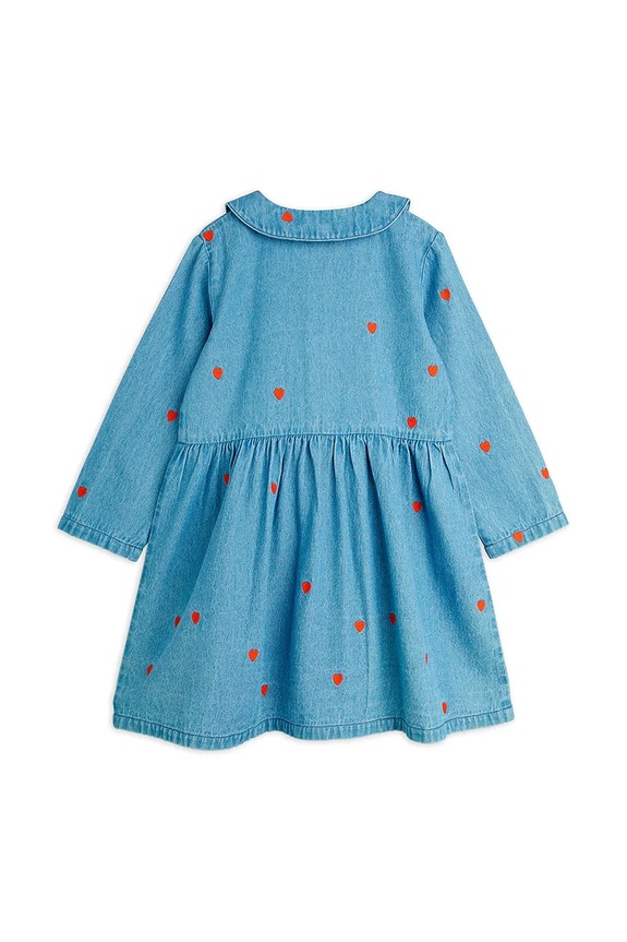 Dievčenské rifľové šaty Mini Rodini Mini hearts 2565011360 modrá AW25