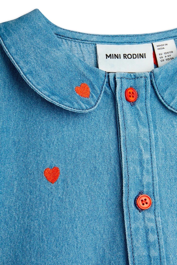 Dievča Dievčenské rifľové šaty Mini Rodini Mini hearts 2565011360 modrá