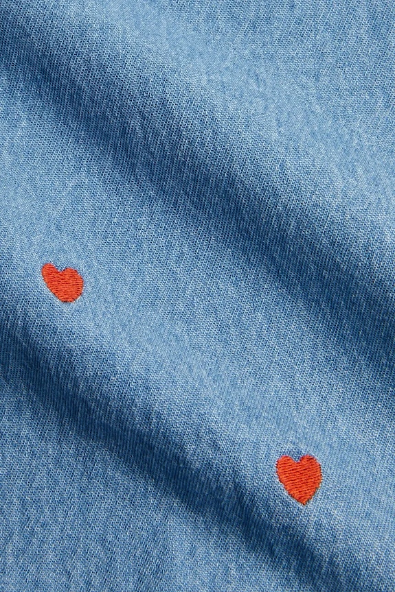 Dievčenské rifľové šaty Mini Rodini Mini hearts modrá 2565011360