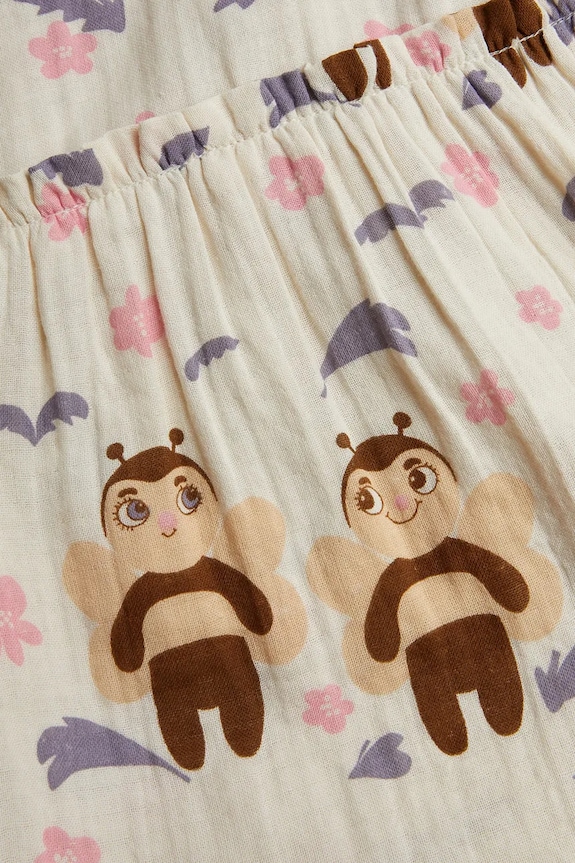 Dječja pamučna haljina Mini Rodini Muslin bee bež 2565011411