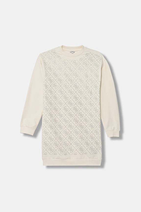 Guess sukienka dziecięca aplikacja beżowy J5YK02.KA6V4.9BYA