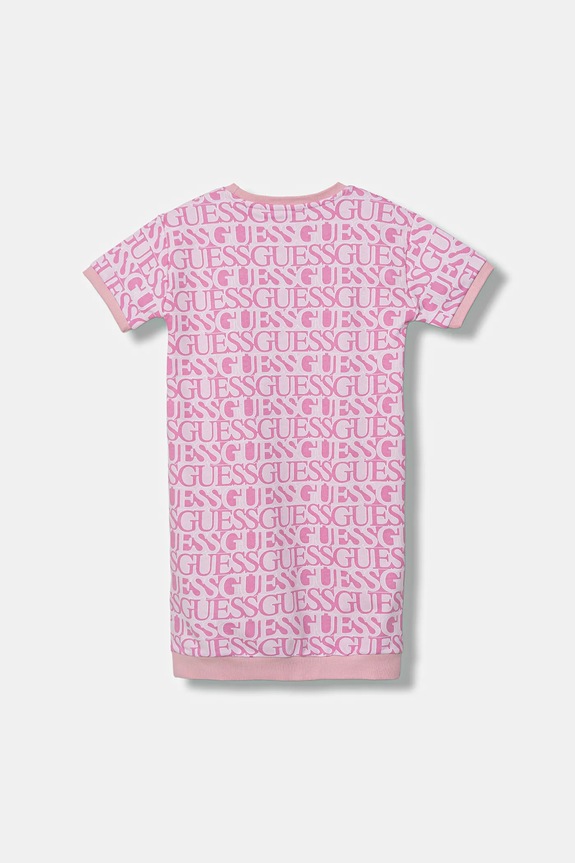 Dětské bavlněné šaty Guess J5YK07.KAD74.9BYA růžová AW25