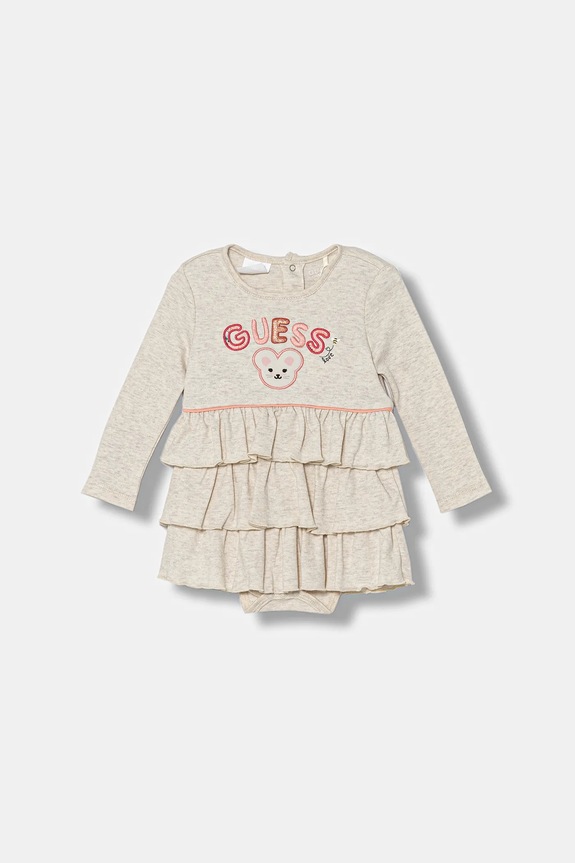 Pamučna haljina za bebe Guess pletivo bež S5YG06.KAE14.9BYA