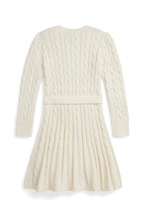 Polo Ralph Lauren rochie din bumbac pentru copii 312978859001 bej AW25