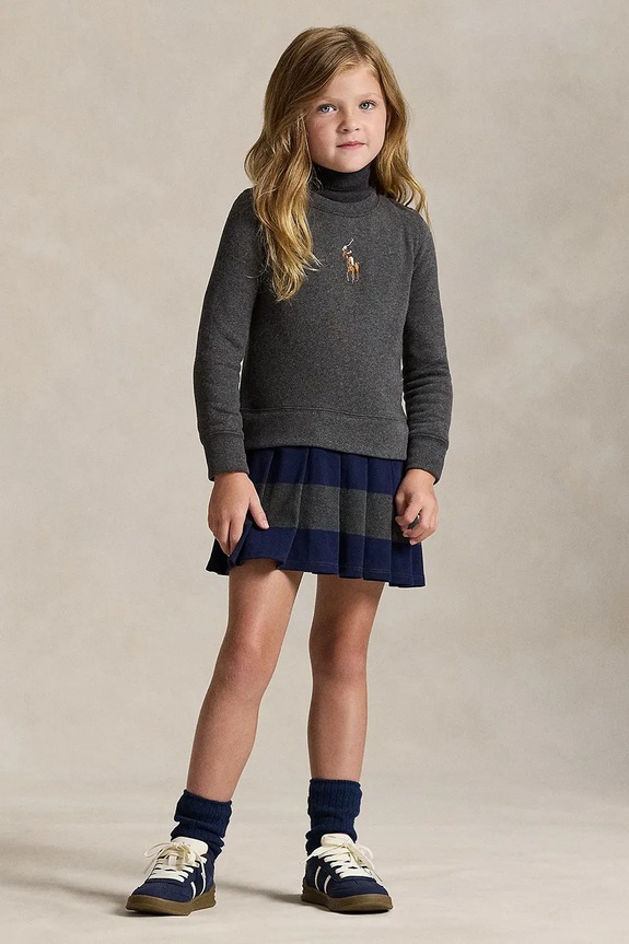 Dječja haljina Polo Ralph Lauren pletivo siva 312978991001