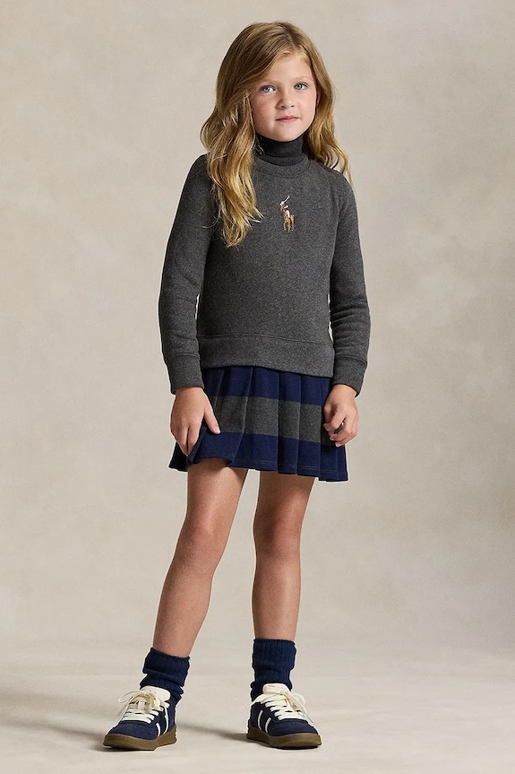 Dječja haljina Polo Ralph Lauren pletivo siva 312978991001