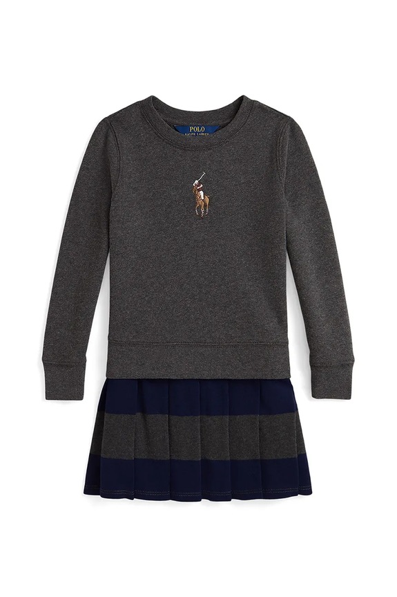 Dječja haljina Polo Ralph Lauren 312978991001 siva AW25