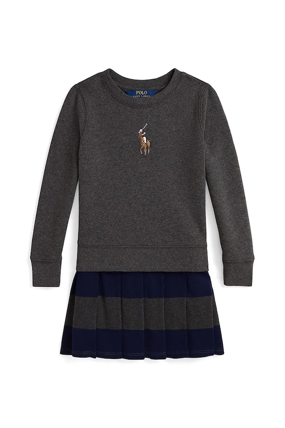 Dječja haljina Polo Ralph Lauren 312978991001 siva AW25