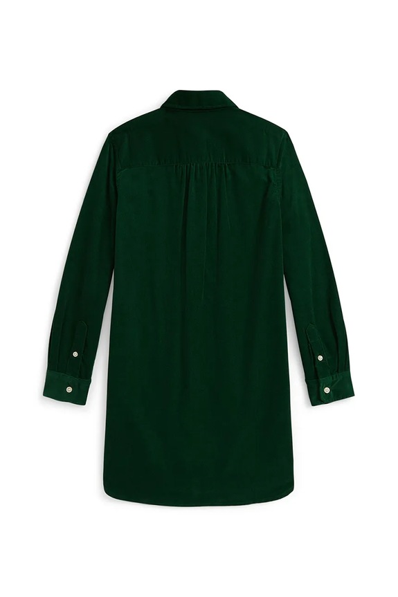 Dievčenské bavlnené šaty Polo Ralph Lauren 313A98220001 zelená AW25