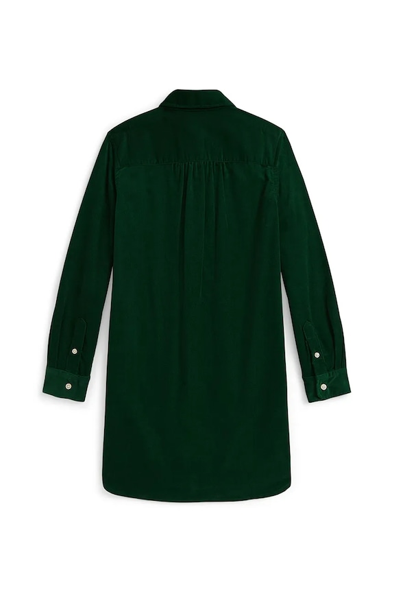 Dievčenské bavlnené šaty Polo Ralph Lauren 313A98220001 zelená AW25