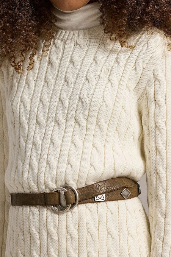 Dievčenské bavlnené šaty Polo Ralph Lauren 313978860001 béžová