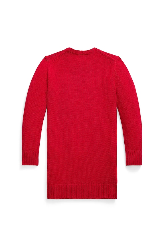 Polo Ralph Lauren sukienka bawełniana dziecięca 313978873001 czerwony AW25