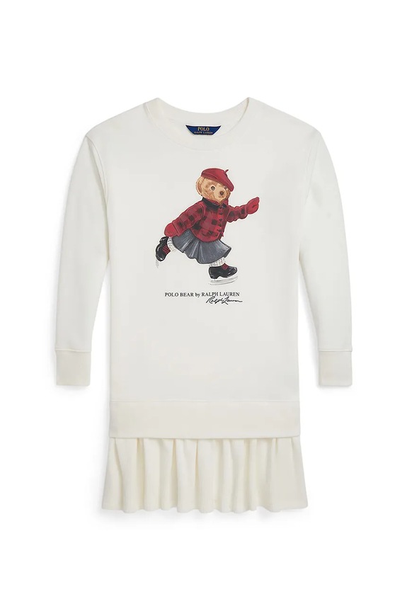 Polo Ralph Lauren gyerek gyapjúkeverék ruha 313A99233001 bézs AW25