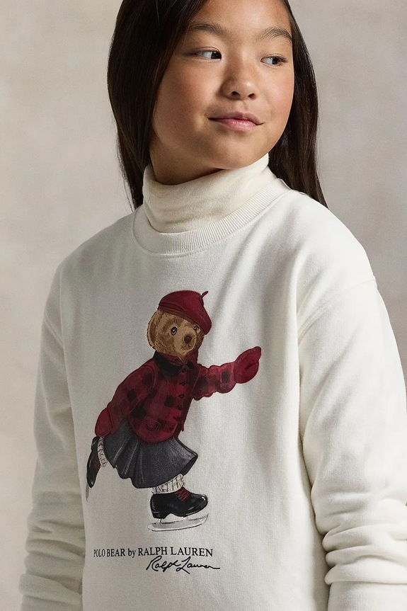 Polo Ralph Lauren gyerek gyapjúkeverék ruha 313A99233001 bézs