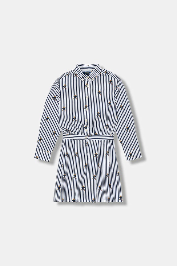 Dievčenské bavlnené šaty Polo Ralph Lauren bavlna tmavomodrá 313978282001