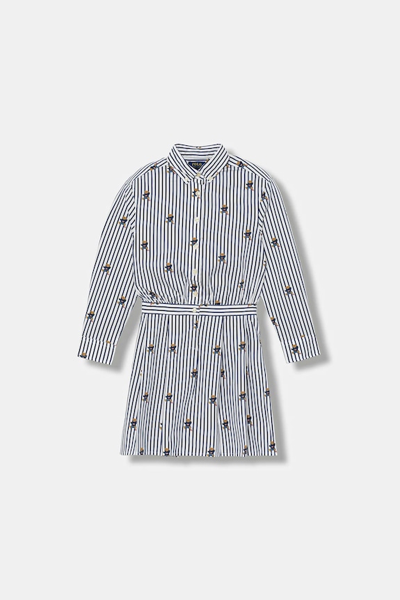 Dievčenské bavlnené šaty Polo Ralph Lauren bavlna tmavomodrá 313978282001