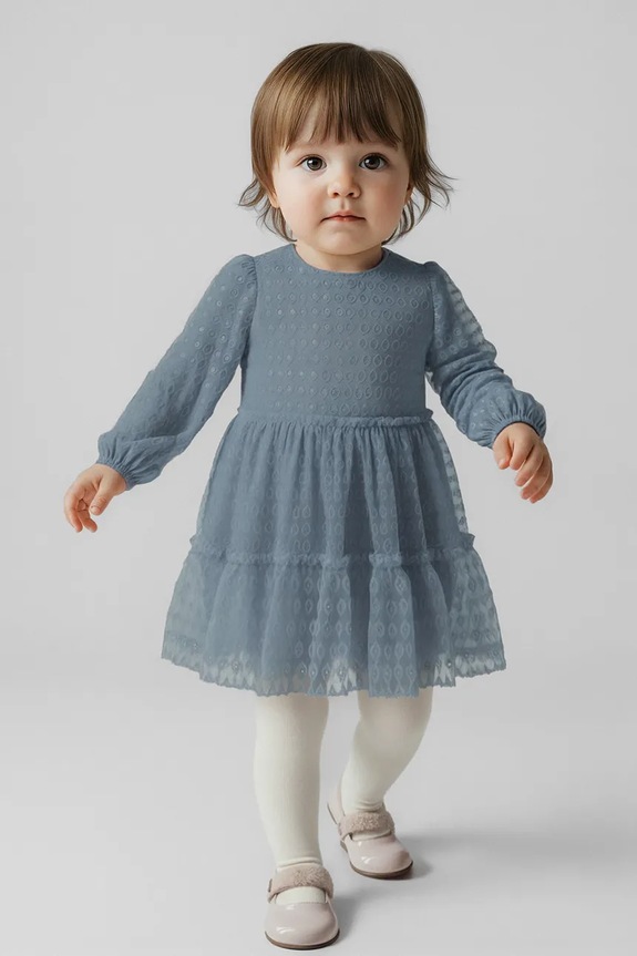 Mayoral rochie bebe midi albastru 2907.4B.Baby.9BYA