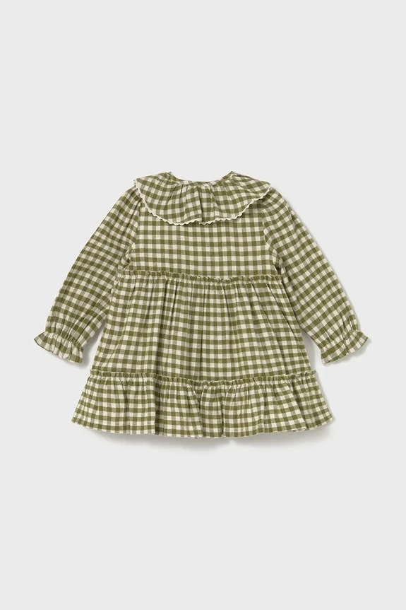 Pamučna haljina za bebe Mayoral 2910.4C.Baby.9BYA zelena AW25