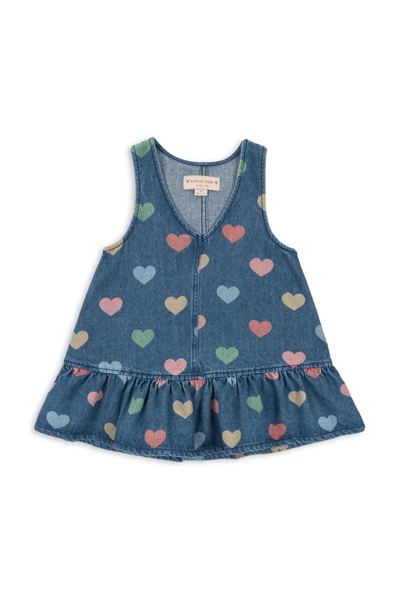 Dievčenské rifľové šaty Konges Sløjd MAGOT DRESS GOTS bavlna tmavomodrá KS103884.9BYA