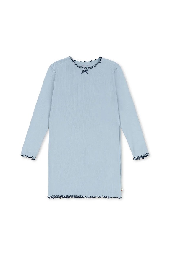 Konges Sløjd sukienka RIVI RIB DRESS OCS dzianina niebieski KS104073.9BYA