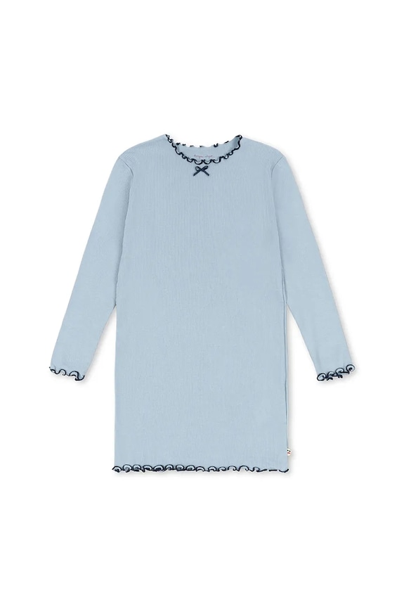 Konges Sløjd sukienka RIVI RIB DRESS OCS dzianina niebieski KS104073.9BYA