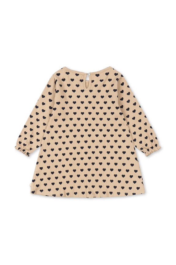 Detské bavlnené šaty Konges Sløjd CHLEO DRESS GOTS KS103751.9BYA béžová AW25