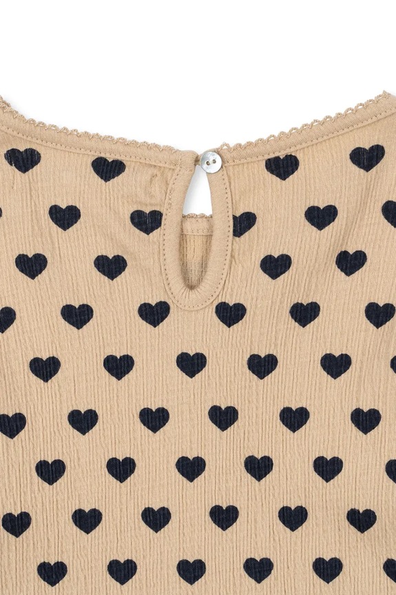 Dievča Detské bavlnené šaty Konges Sløjd CHLEO DRESS GOTS KS103751.9BYA béžová