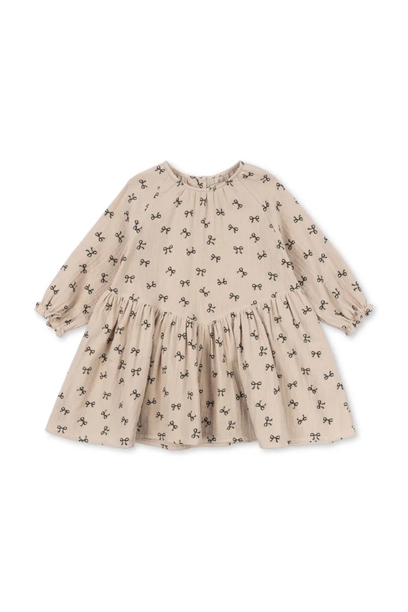 Dječja haljina s pamukom Konges Sløjd COCO DRESS GOTS Planet friendly bež KS103758.9BYA