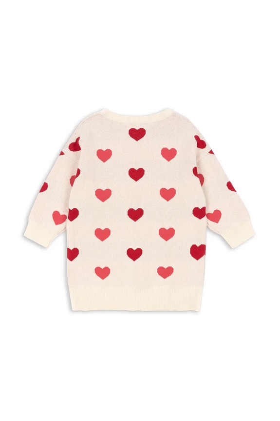 Παιδικό βαμβακερό φόρεμα Konges Sløjd LAPIS KNIT DRESS GOTS KS103854.9BYA μπεζ AW25