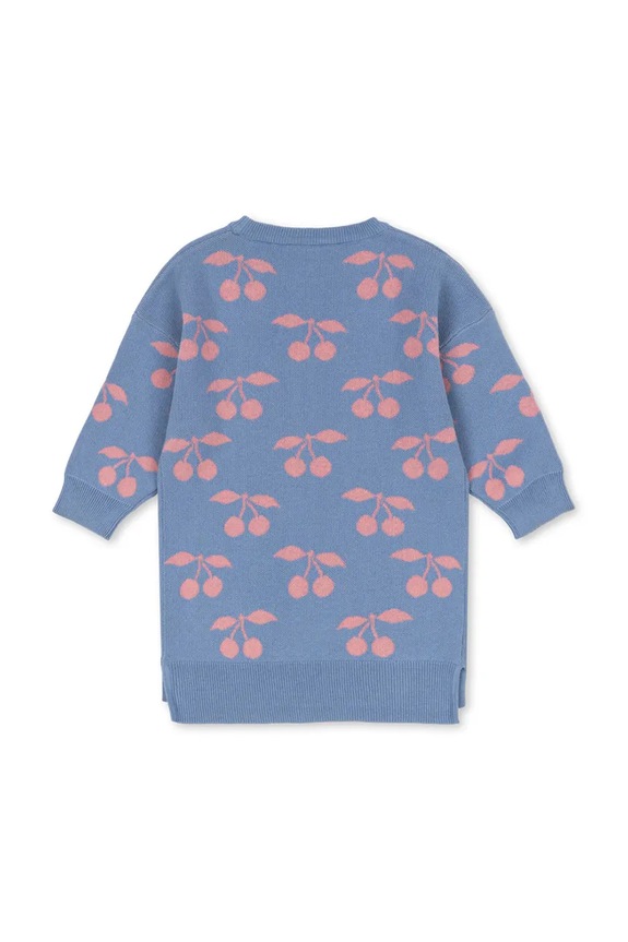 Παιδικό βαμβακερό φόρεμα Konges Sløjd LAPIS KNIT DRESS GOTS KS103854.9BYA μωβ AW25