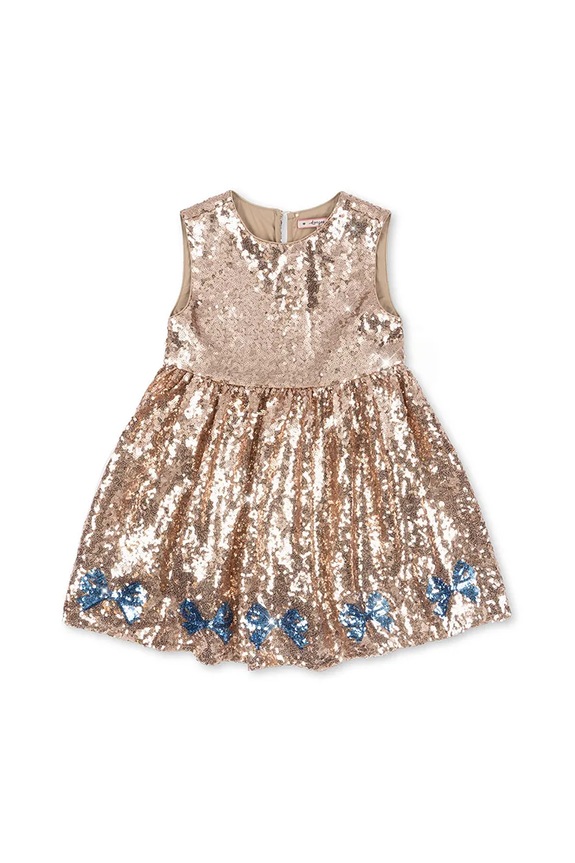 Otroška obleka Konges Sløjd STARLA SEQUIN DRESS Okrogel zlata KS103990.9BYA