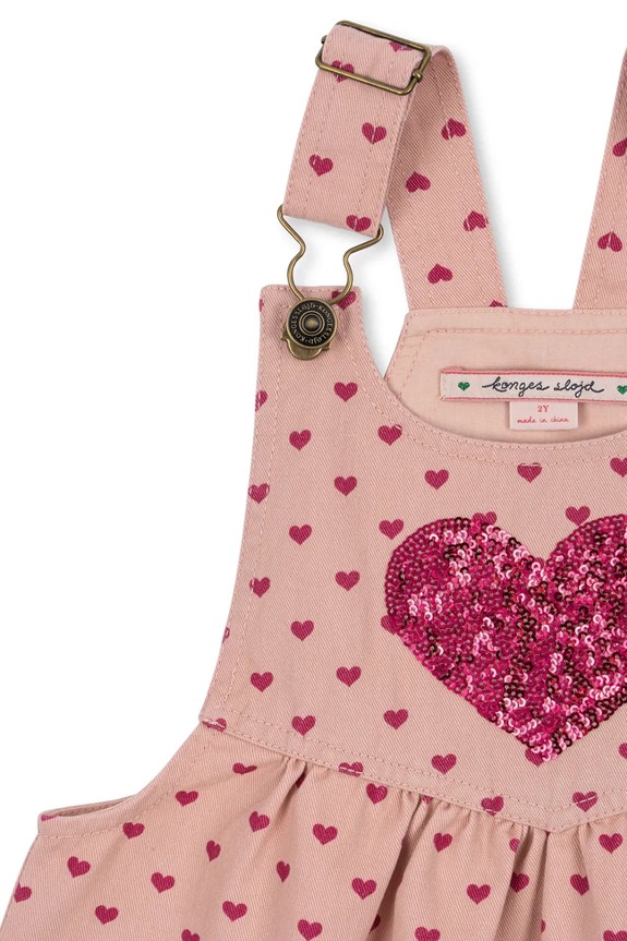 Dievčenské bavlnené šaty Konges Sløjd NOLA SEQUIN SPENCER DRESS GOTS ružová KS103949.9BYA