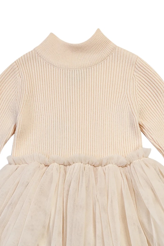 Κοριτσίστικα Παιδικό φόρεμα από μαλλί Donsje Lotus Dress 4043900.98.140 μπεζ