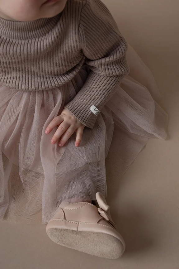 Παιδικό φόρεμα από μαλλί Donsje Lotus Dress μακρύ μπεζ 4043900.98.140