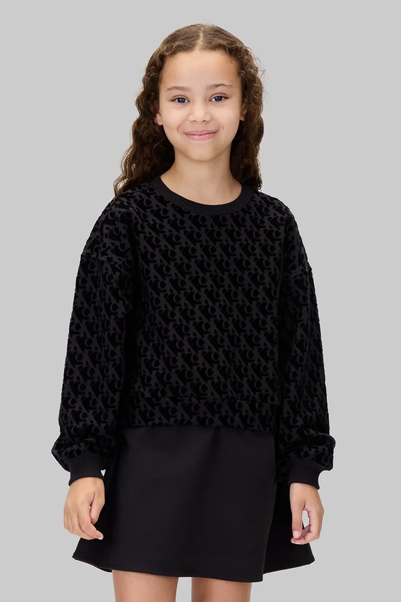 Παιδικό φόρεμα Calvin Klein Jeans εμπριμέ μαύρο IG0IG03007.9BYA