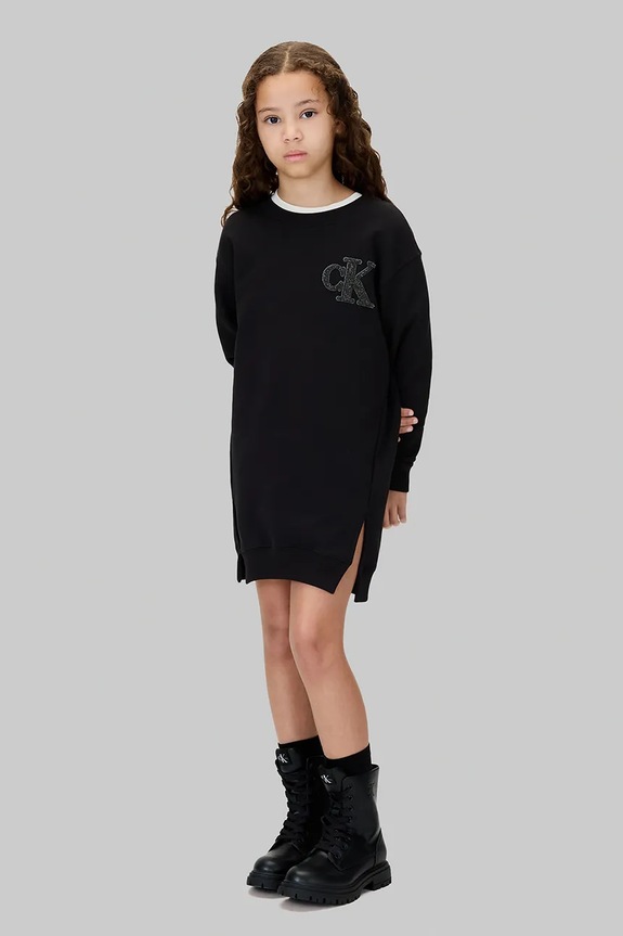 Dječja haljina Calvin Klein Jeans crna IG0IG03009.9BYA