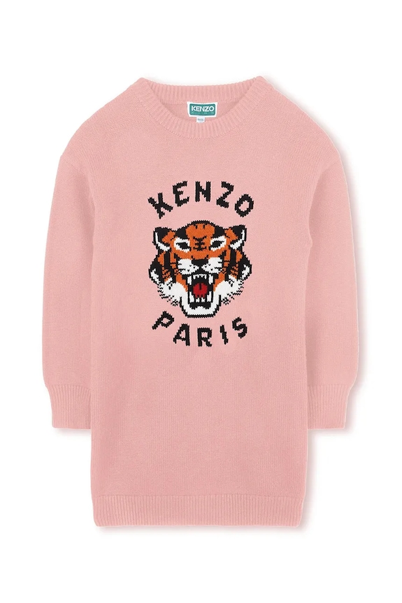Kenzo Kids rochie din amestec de lână pentru copii mini roz K61356.114.150