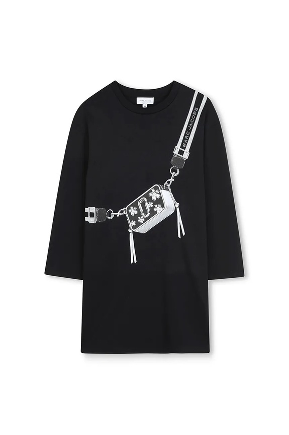 Dievčenské bavlnené šaty Marc Jacobs bavlna čierna W60598.114.150
