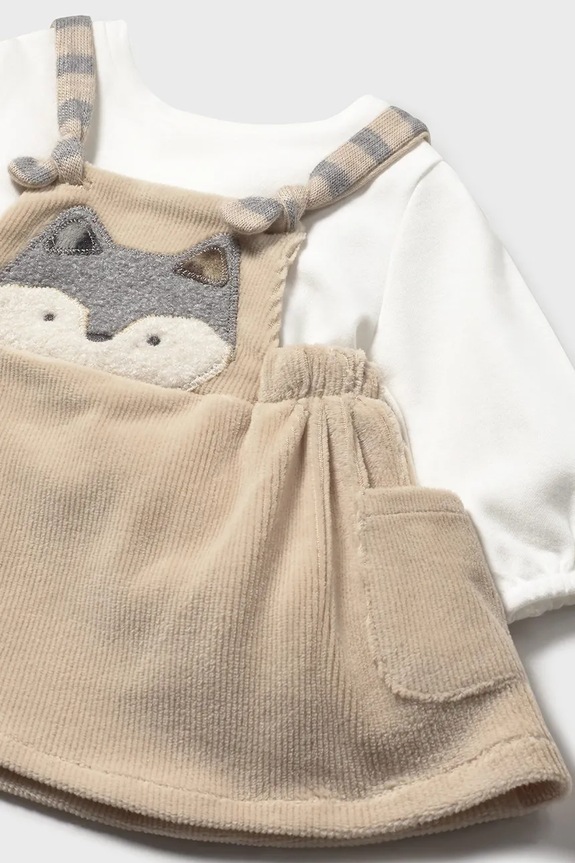 Dziewczynka Mayoral Newborn sukienka niemowlęca 2802.2G.Newborn.9BYA beżowy