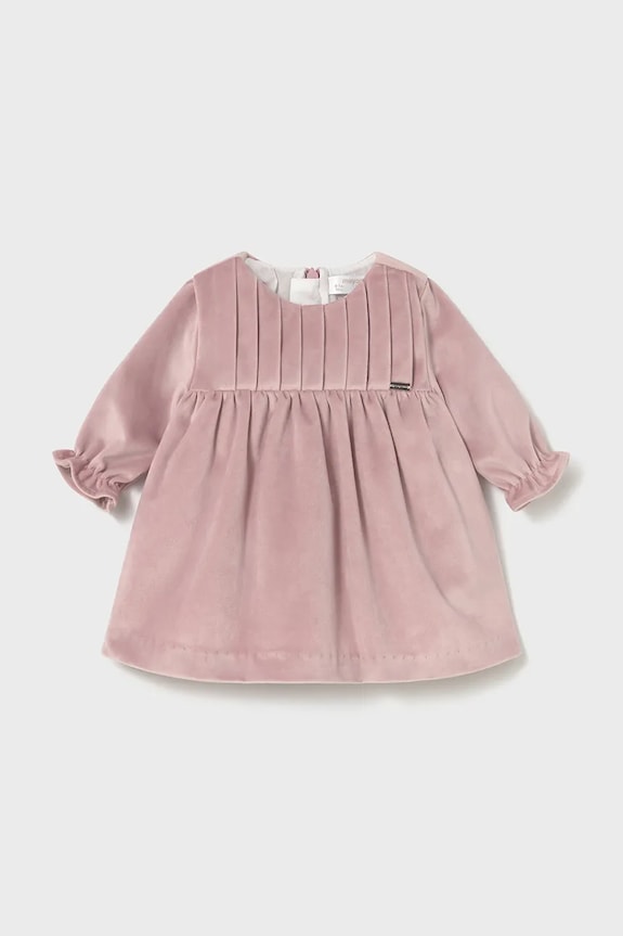 Mayoral Newborn rochie de catifea pentru bebeluși mini roz 2819.2K.Newborn.9BYA