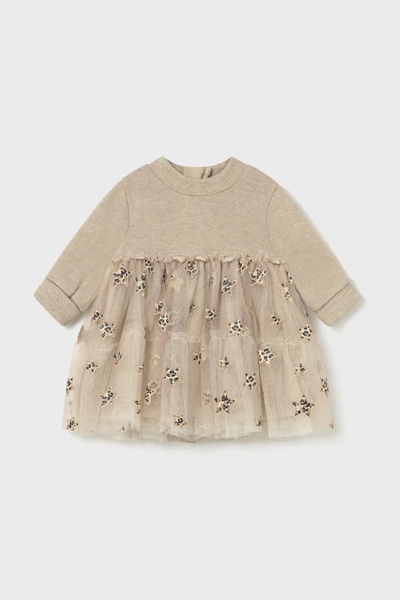 Mayoral Newborn vestito neonato applique beige 2824.2N.Newborn.9BYA