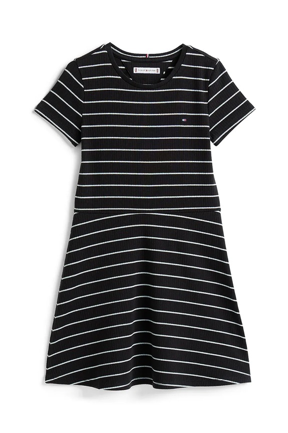 Detské bavlnené šaty Tommy Hilfiger KG0KG08792.128.176.9BYA čierna AW25