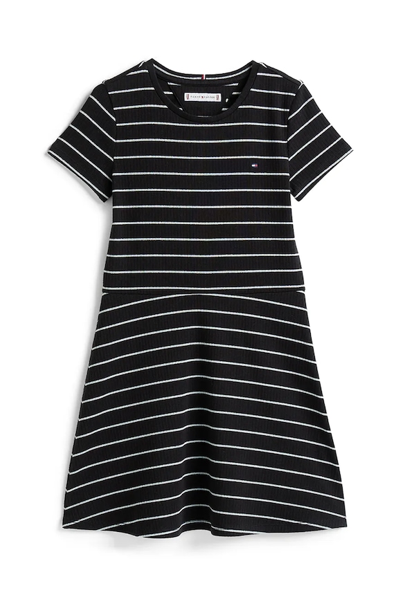 Detské bavlnené šaty Tommy Hilfiger KG0KG08792.128.176.9BYA čierna AW25