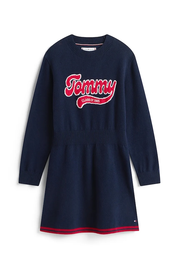 Tommy Hilfiger sukienka dziecięca KG0KG09020.128.176.9BYA granatowy AW25
