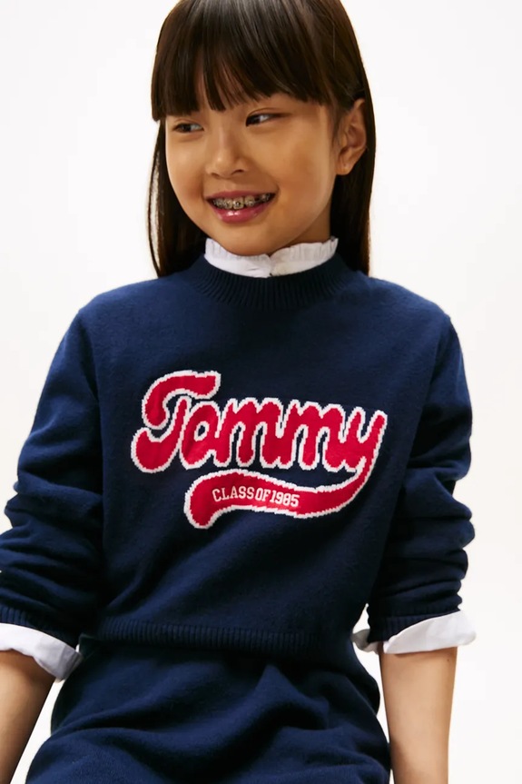 Dziewczynka Tommy Hilfiger sukienka dziecięca KG0KG09020.128.176.9BYA granatowy